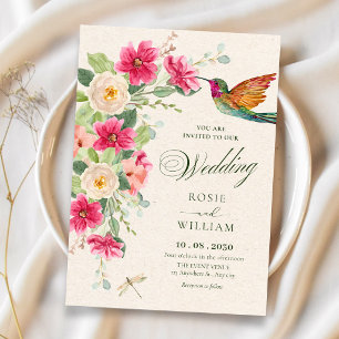 Sanfte elegante Blumenanordnung Hochzeit Einladung