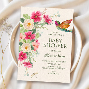 Sanfte elegante Florale Anordnung Babyparty Einladung