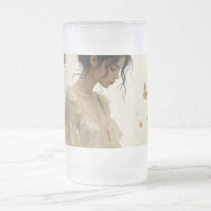 Sanfte Eleganz in einem Schmetterlingstanz Mattglas Bierglas