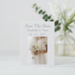Sanfte Elfenbein-Hochzeit mit romantischer moderne Save The Date