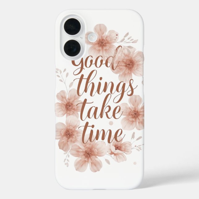 Sanfte Erinnerung mit zarten Blüten iPhone 16 Hülle (Rückseite)