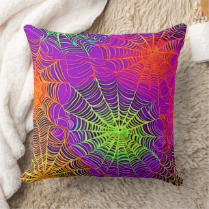 Sanfte Farben: Spinnennetz-Kunst Kissen