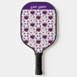 Sanfte feminine lavendel-inspirierte Kunst Pickleball Schläger