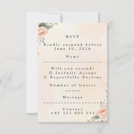 Sanfte Florale Hochzeits-RSVP-Karte Elegante Antwo RSVP Karte