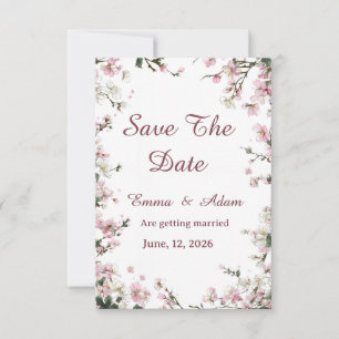 Sanfte Florale Pastell Kirschblüten Save The Date
