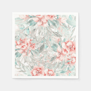 Sanfte Frühlings-Sommer-Blumen Grüne Elegante Hoch Serviette