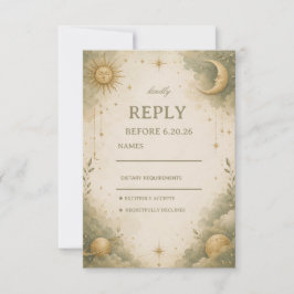 Sanfte himmlische Botanik RSVP Karte