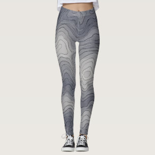 Sanfte Höhenlinien – Graustufen Leggings