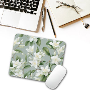 Sanfte Jasmin-Blüten-Eleganz Mousepad