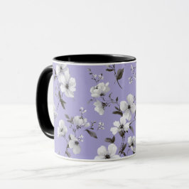 Sanfte Lavendelblüten Weiße Blumengestaltung Tasse