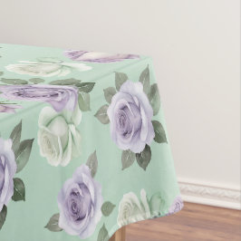 Sanfte lila und weiße Rosen mit Wasserfekteffekten Tischdecke