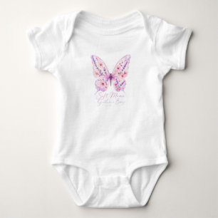 Sanfte Mama Elegante Schmetterlingsillustration Baby Strampler