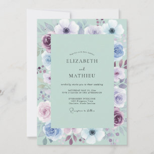 Sanfte Meeresschaum-Amethyst-Anemone-Hochzeit Einladung