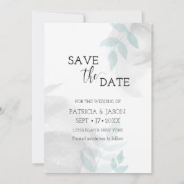 Sanfte Minze und Grau Save The Date