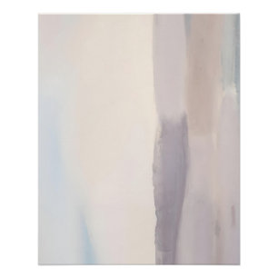 Sanfte neutrale Aquarell-Abstraktion in Pastellfar Poster