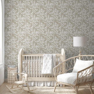 Sanfte neutrale beige florale Silhouette Botanisch Tapete
