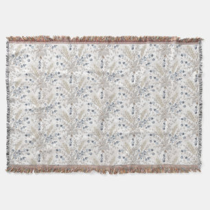 Sanfte neutrale Boho-Blumen Botanische Frühlingsmu Decke
