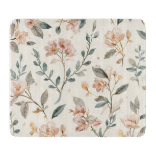 Sanfte neutrale Wildblumen-Salbei-Wasserfarbe-Bota Schneidebrett