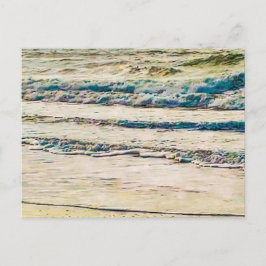 Sanfte Ozeanwellen auf sandiger Küste Postkarte