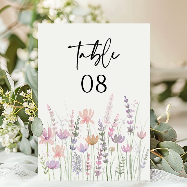 Sanfte Pastell-Blumen-Hochzeit Tischnummer (Von Creator hochgeladen)