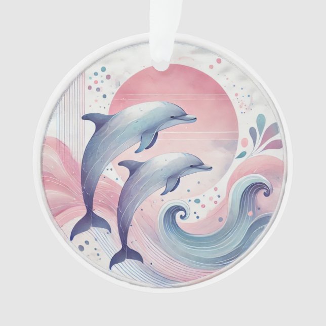 sanfte Pastell-Delfine Ornament (Vorderseite)