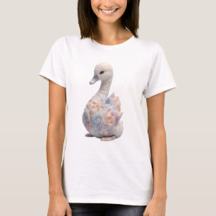 Sanfte Pastell-Wasserfarben-Schwan-Illustration Fr T-Shirt