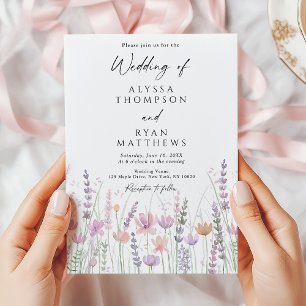 Sanfte Pastell-Wildblumen-Hochzeit Einladung