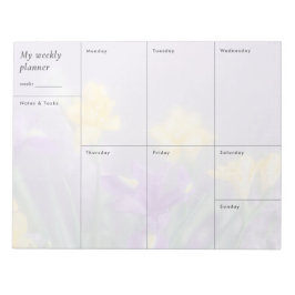 Sanfte Pastellfarben & Floraler Wochenplaner Notizblock