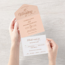 Sanfte Pfirsich-Minimalist-Hochzeit Elegant
