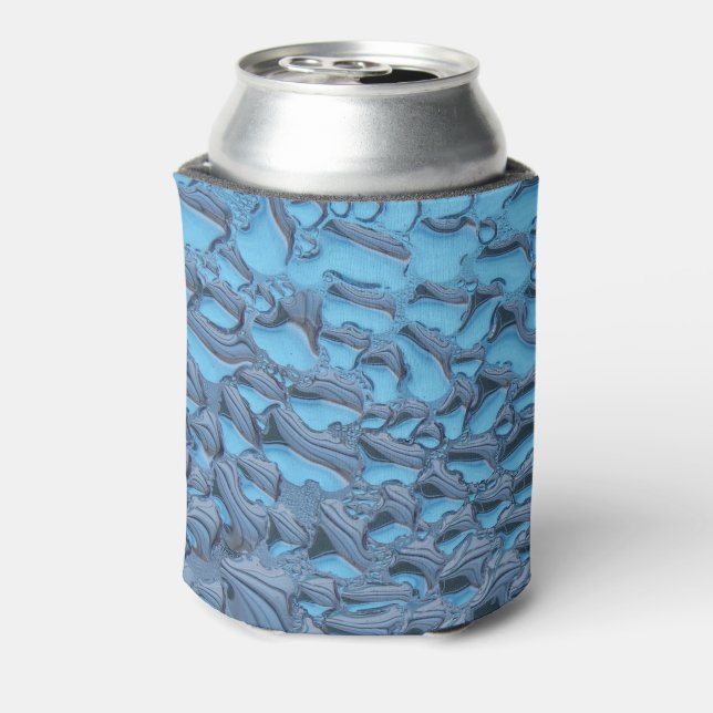Sanfte Regentropfen aus blauem Glas Dosenkühler (Kanne Rückseite)