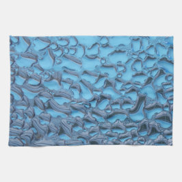 Sanfte Regentropfen aus blauem Glas Geschirrtuch