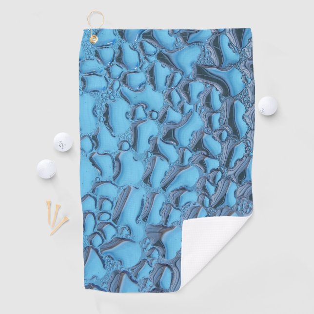 Sanfte Regentropfen aus blauem Glas Golfhandtuch (Insitu)