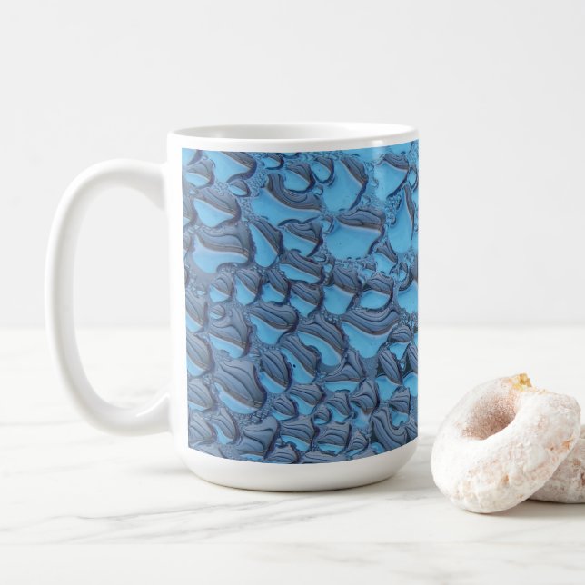 Sanfte Regentropfen aus blauem Glas Kaffeetasse (Mit Donut)