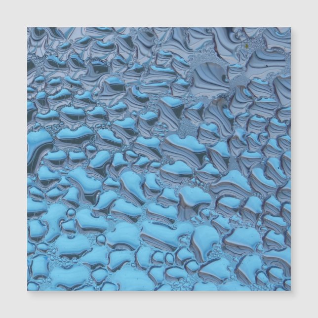 Sanfte Regentropfen aus blauem Glas Magnetkarte (Vorderseite)