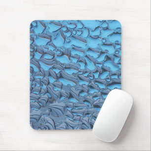 Sanfte Regentropfen aus blauem Glas Mousepad