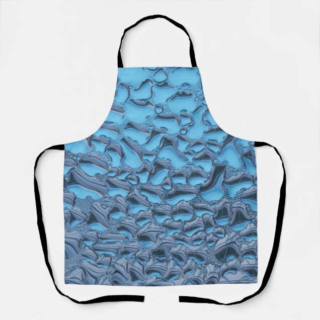Sanfte Regentropfen aus blauem Glas Schürze (Vorderseite)