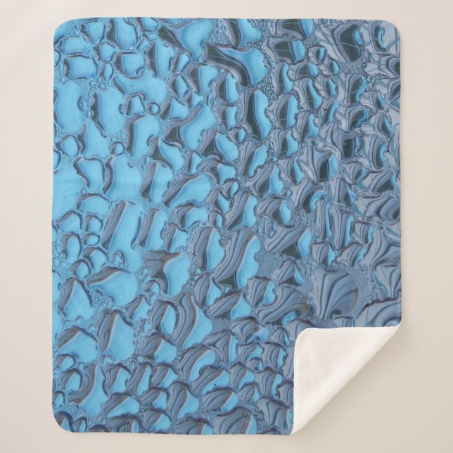 Sanfte Regentropfen aus blauem Glas Sherpadecke (Vorderseite)