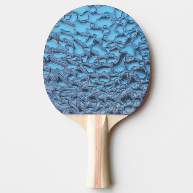 Sanfte Regentropfen aus blauem Glas Tischtennis Schläger (Vorderseite)