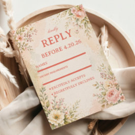 Sanfte Romantische Blüten RSVP Karte