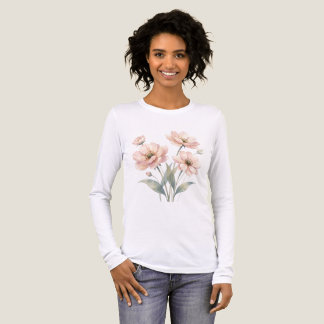 Sanfte rosa Aquarell-Blumenstrauß-Kunst Tri-Blend Shirt