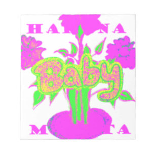 Sanfte rosa Blumenkunst: Die Berührung eines Babys Notizblock