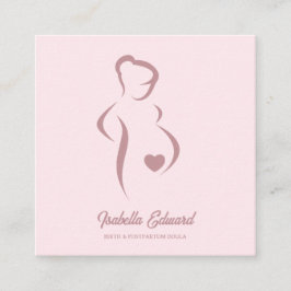 Sanfte rosa Mutterschafts-Doula-Identitätsillustra Telefonnummerkarte