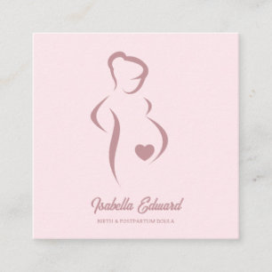 Sanfte rosa Mutterschafts-Doula-Identitätsillustra Telefonnummerkarte