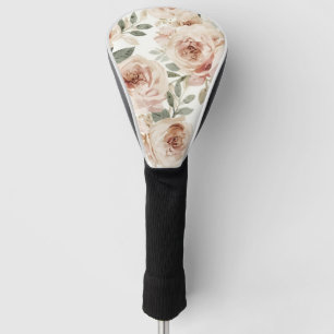Sanfte rosa Rosen Aquarell-Blumenprint Botanisch Golf Headcover