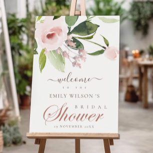 SANFTE ROSA ROSEN BLUMEN HOCHZEITSEMPFANG POSTER