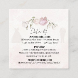 Sanfte rosa Rosen Hochzeitskollektion Begleitkarte