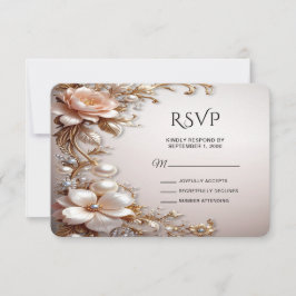 Sanfte rosa und weiße Blumen RSVP-Karte RSVP Karte