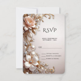 Sanfte rosa und weiße Blumen RSVP-Karte RSVP Karte