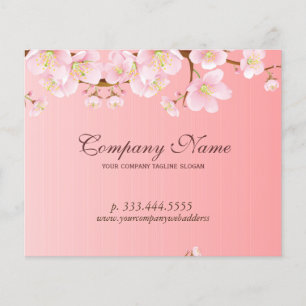 Sanfte rosa und weiße Frühlingsblumen Natürliches  Flyer