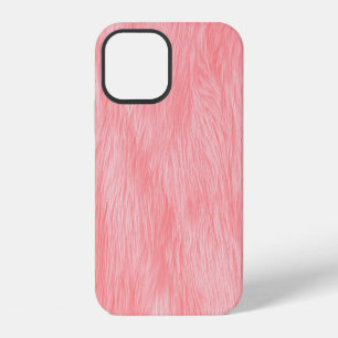 Sanfte rosa Wolle Fellstruktur iPhone 12 Hülle